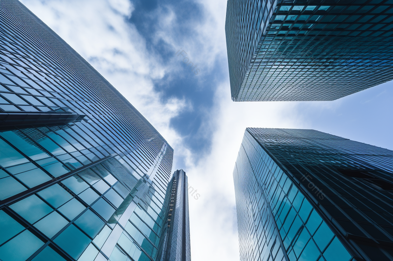 商务蓝色企业大厦天空仰视摄影图,高清,摄影图,摄影图片,图片大全,摄影图免费下载